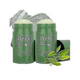 2 pezzi di tè verde maschera bastone comedone rimozione profonda pulizia spalmare argilla idrata controllo dell'olio purificante argilla bastone