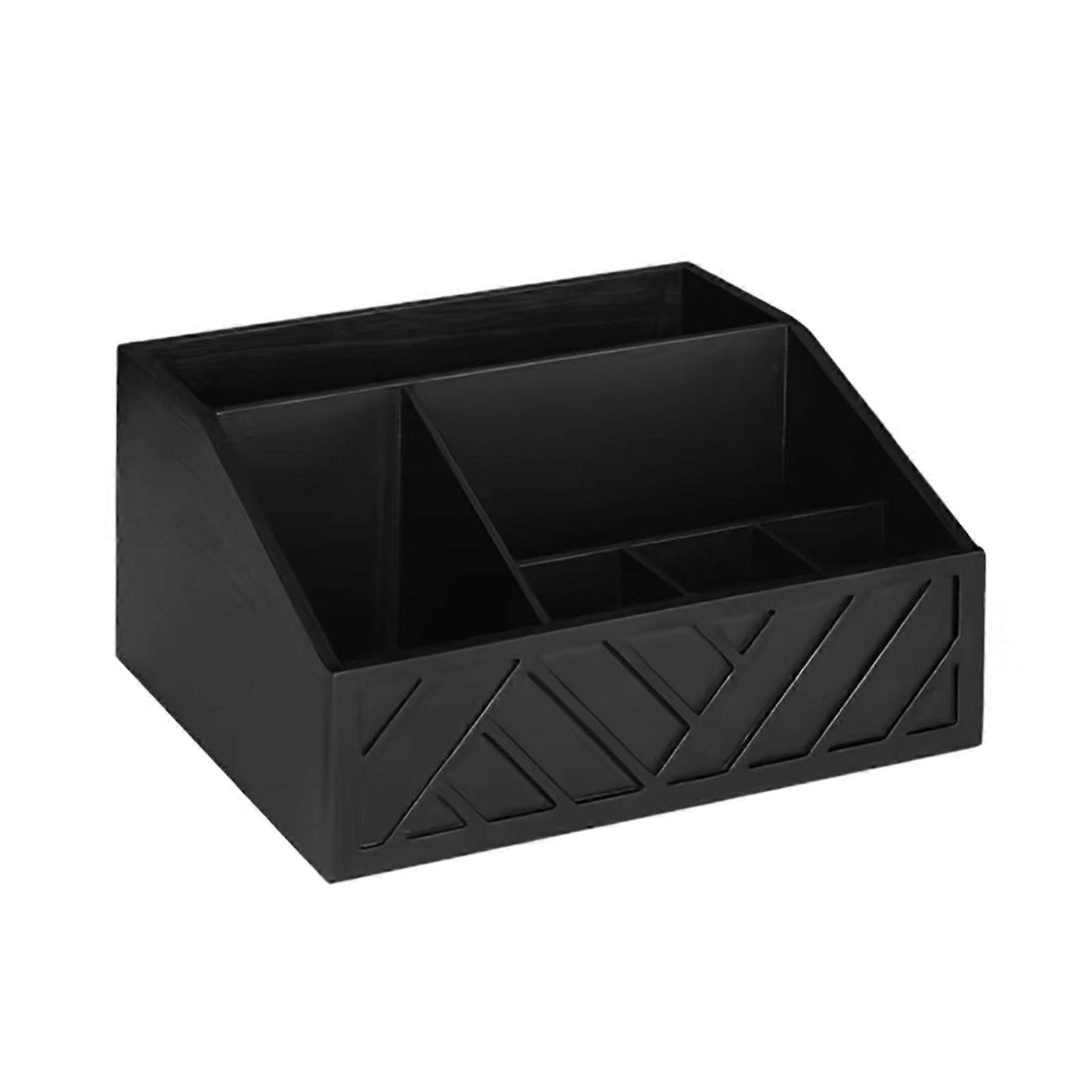 Jikaixiang Rustic Wood Paper Plate Dispenser Caddy Organizer Countertop Utensil Holder Caddy with 6 Compartments