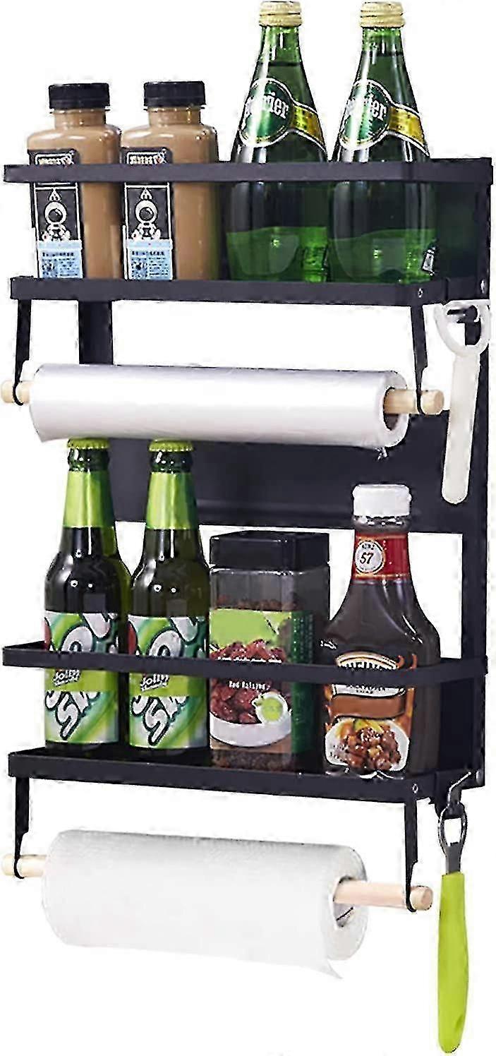 2024 Refrigerator Shelf Magnetic Fridge Shelf Spice Rack Paper Towel Holders With Holder Refrig