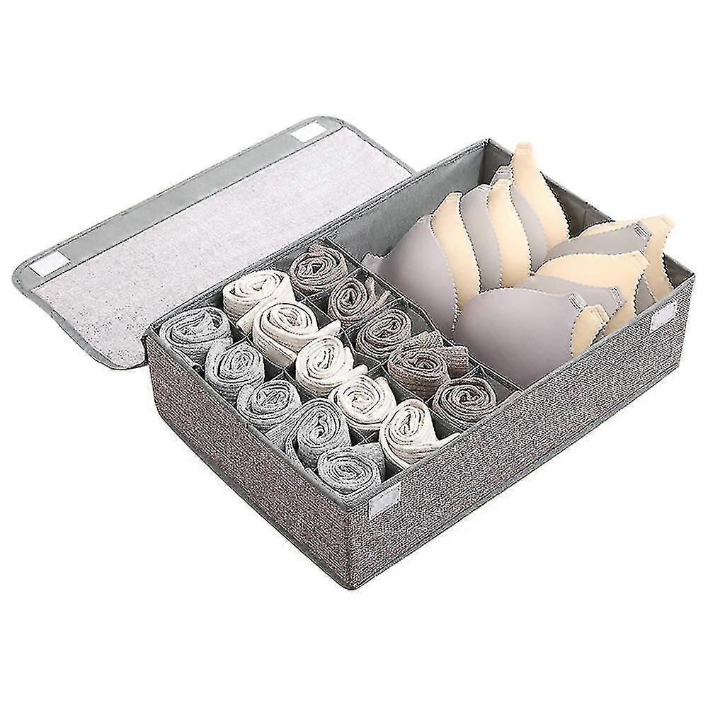 16 Grids Underwear Organizer Drawer Dividers With Lid Foldable Storage Case