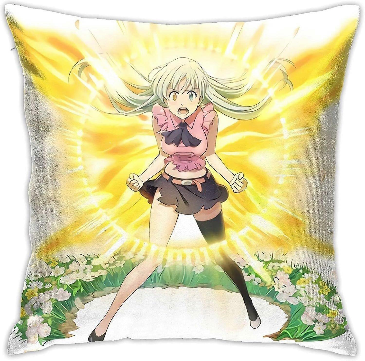 y798七つの大罪エリザベスライオネスアニメ枕両面スタイリッシュな印刷スロー枕ケースSoft枕カバー寝室ソファ装飾クッション