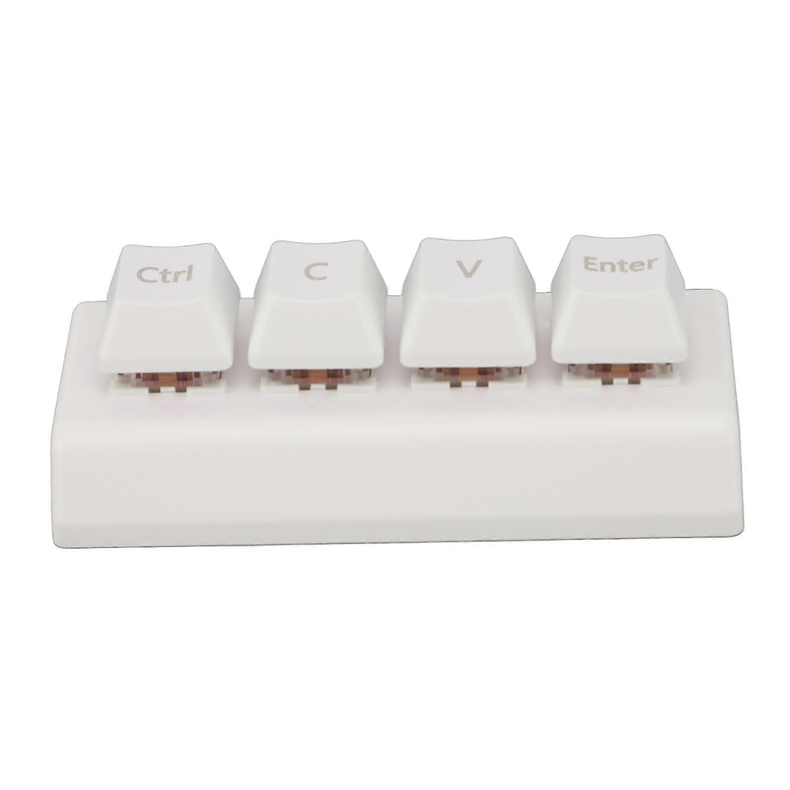 Programmable Keypad 4 Keys Support NKRO Red Switch Ctrl C V Enter Mini Mechanical Keypad for Gaming Office Media White 