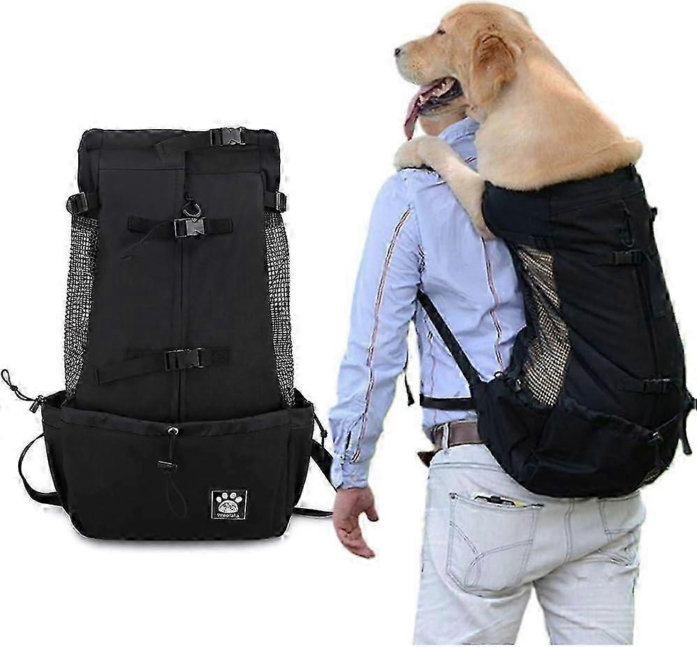 Outdoor Pet Backpack With Buckle, Large Capacity, Black - Size L