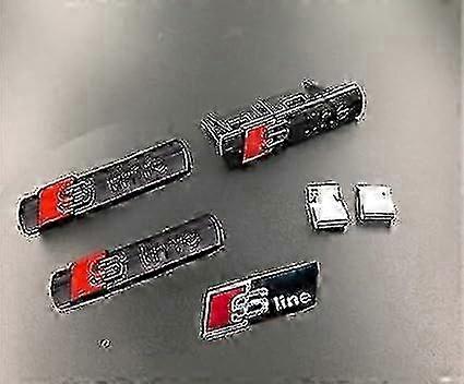 () 4szt S Line, 3d metalowa naklejka, znak zewnętrzny samochodu dla A3 A4 A5 A6 A7 A