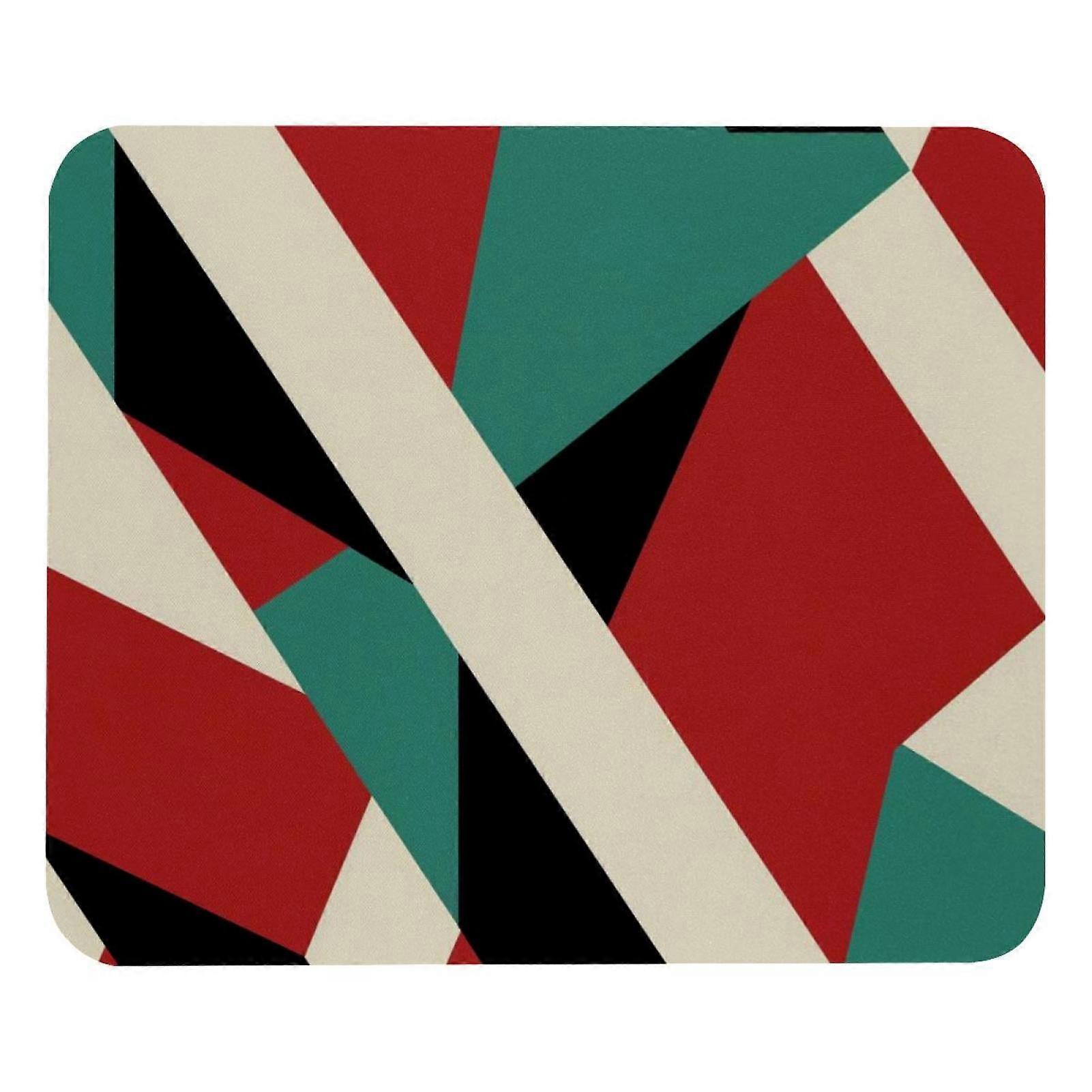 Red Green Check Mouse Pad with Non-Slip Rubber Base, Square Gaming & Office Mat, Laptop Writing Pad 8.3'' x 9.8''