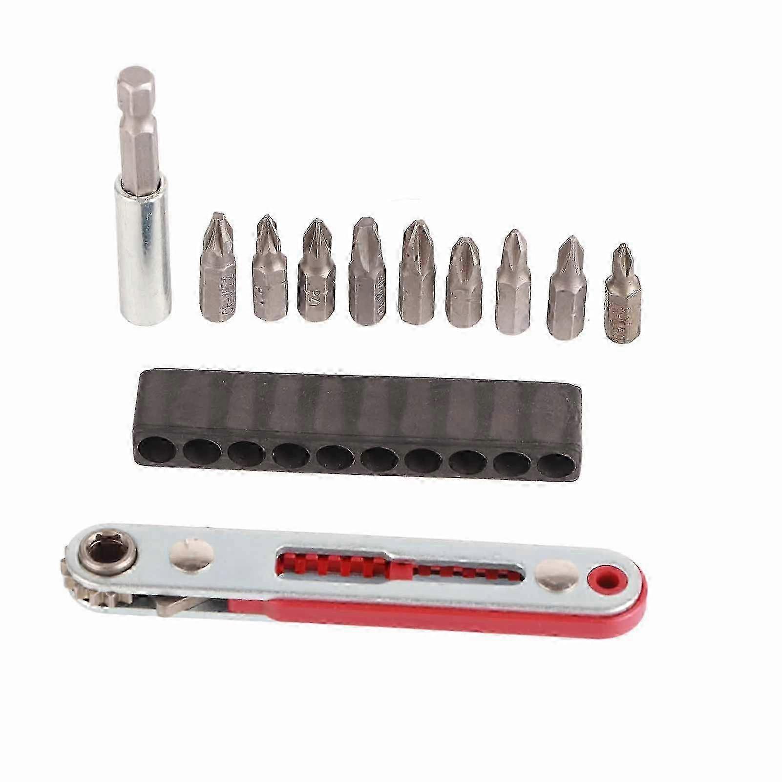 Adjustable Ratchet Wrench Bit Set with Extension Socket and 1/4in Screwdriver Bits