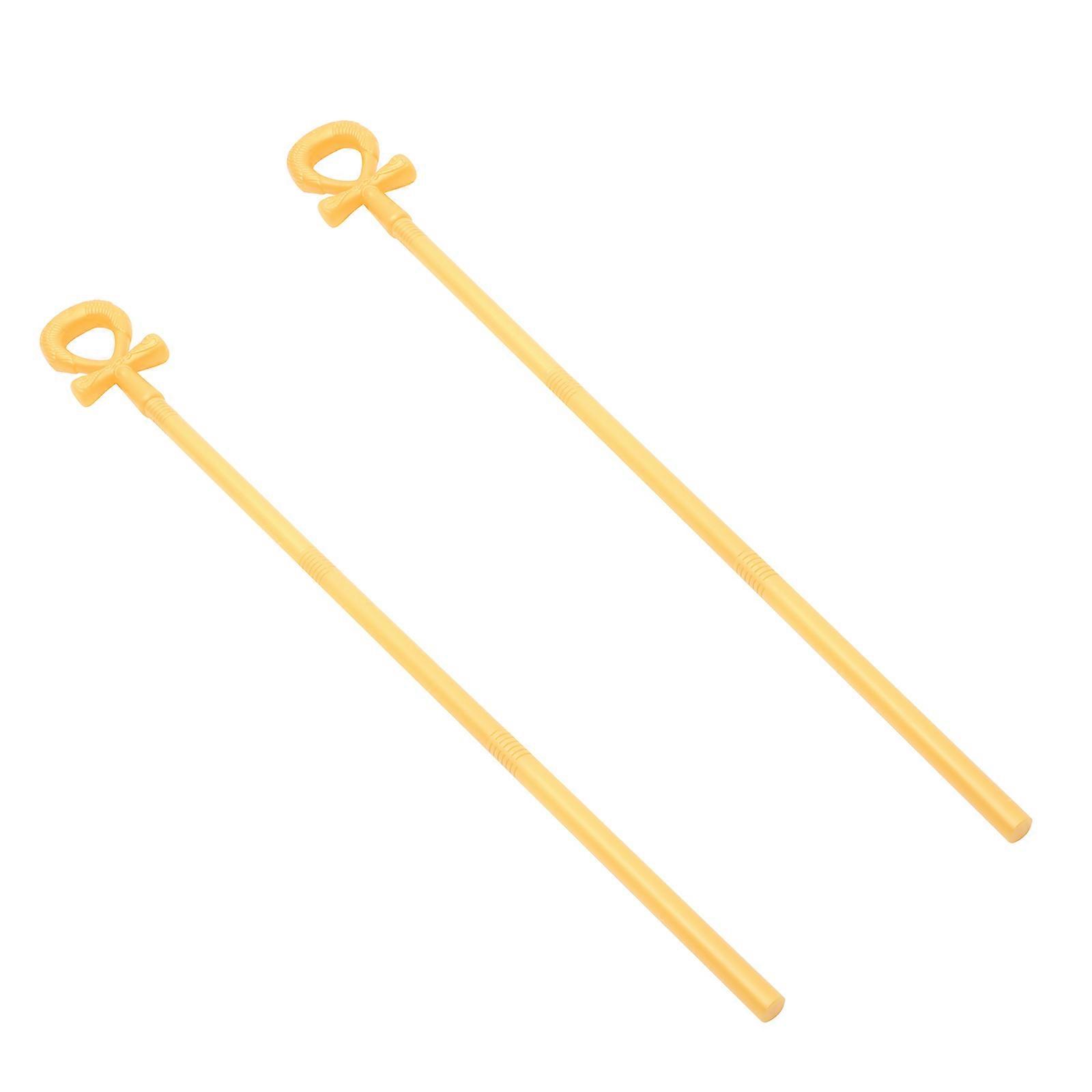 Golden Halloween Cane Accessory Ideal For Themed Parties And Cosplay Showcase With 2Pcs Scepter Prop