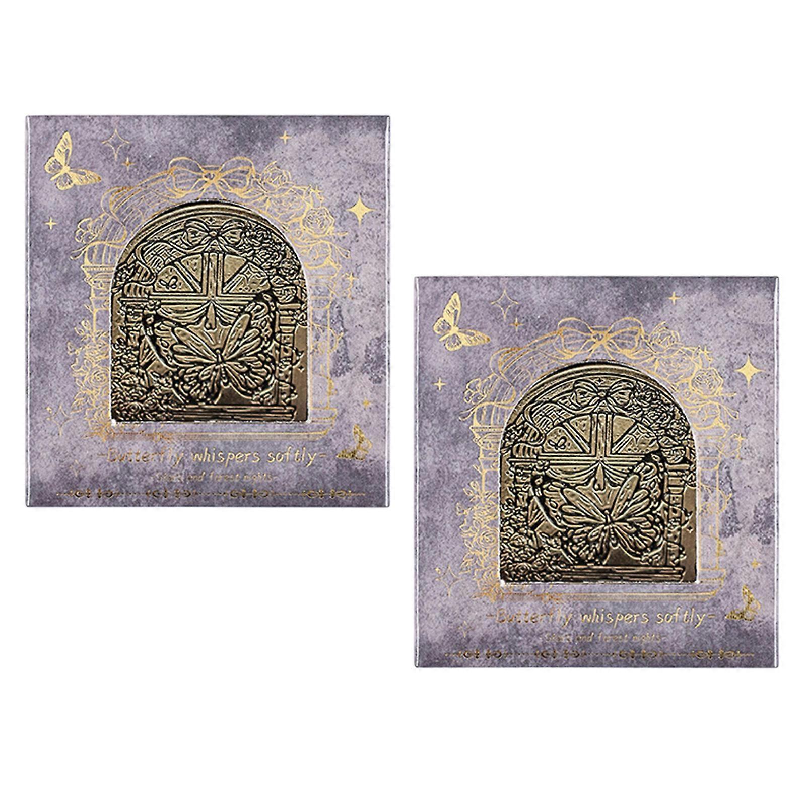 2Pcs Retro Note Paper Clip Metal Bookmarks Page Clips Document Organiser Clamp Journaling Clip For Receipt Document Multicolor