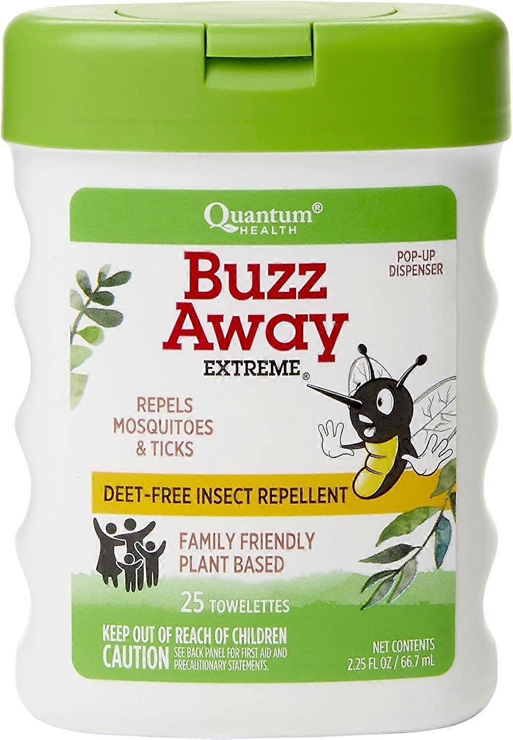 Quantum Buzz Away Extreme Repellent Pop-up Towelette Dispenser, 25 Ea