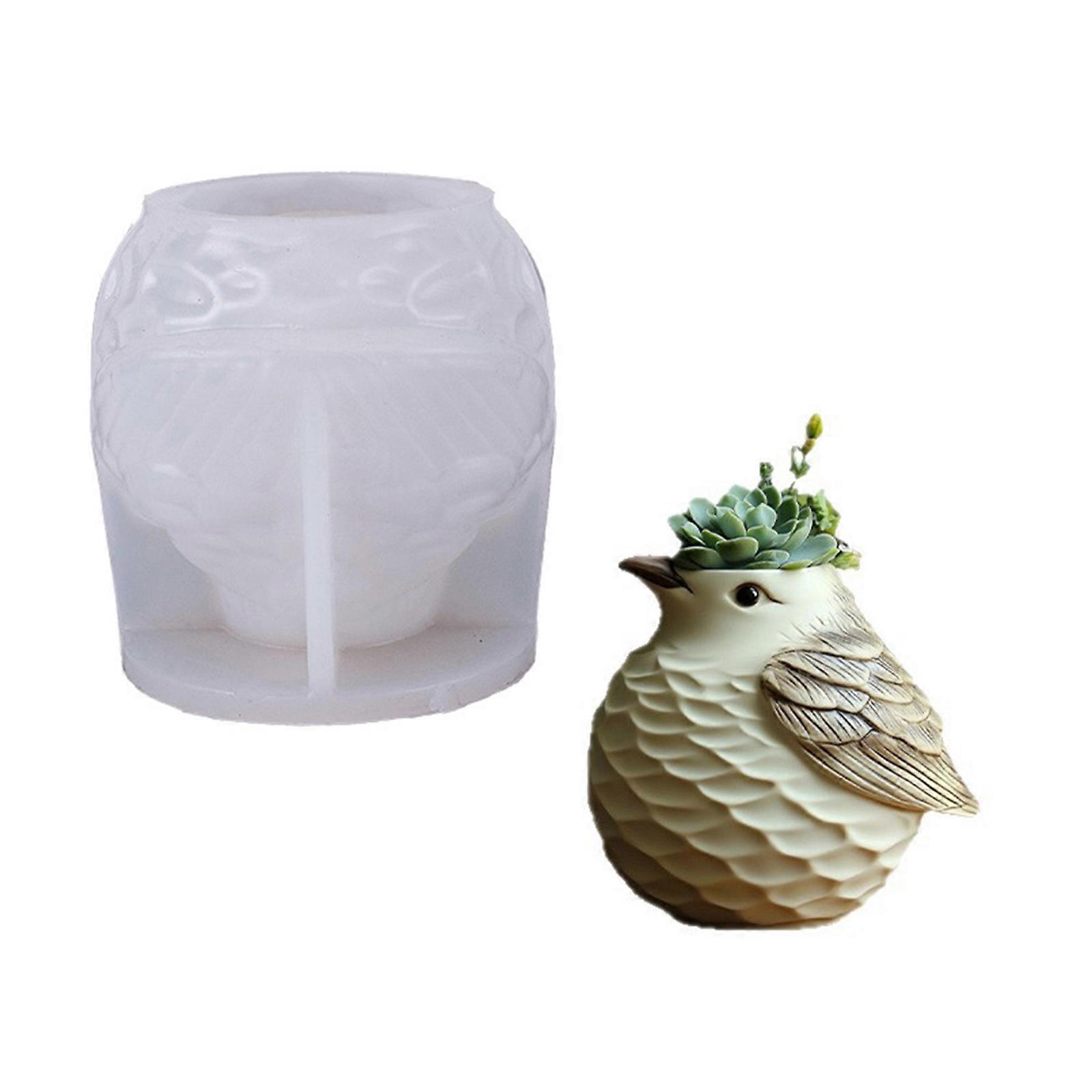 Versatile Silicone Craft Mold For Shaping Bird Planters With Resin Cement Or Decorative Elements Multicolor