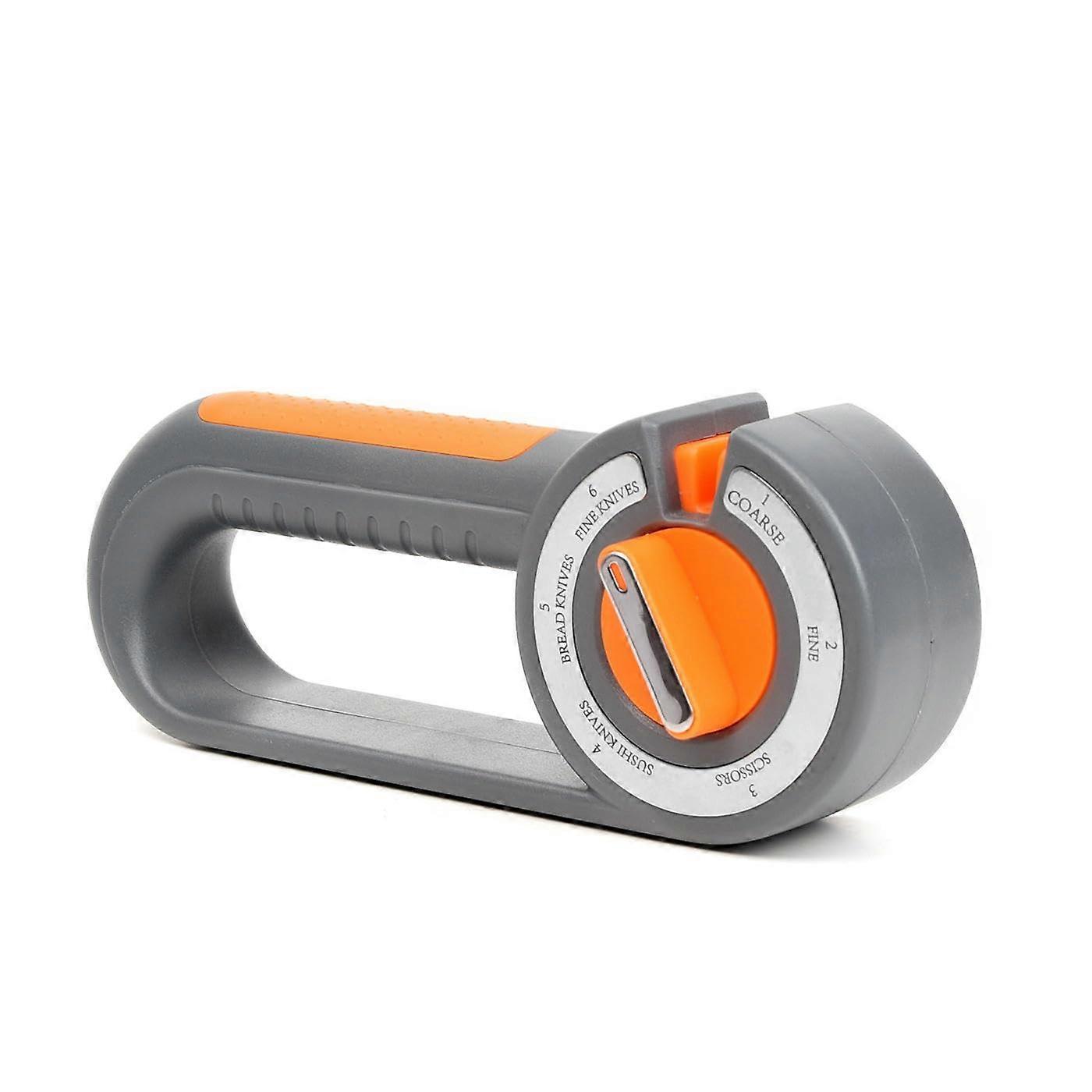 Knife Sharpener with Diamond Rod and Adjustable Angle for Kitchen Knives and Scissors