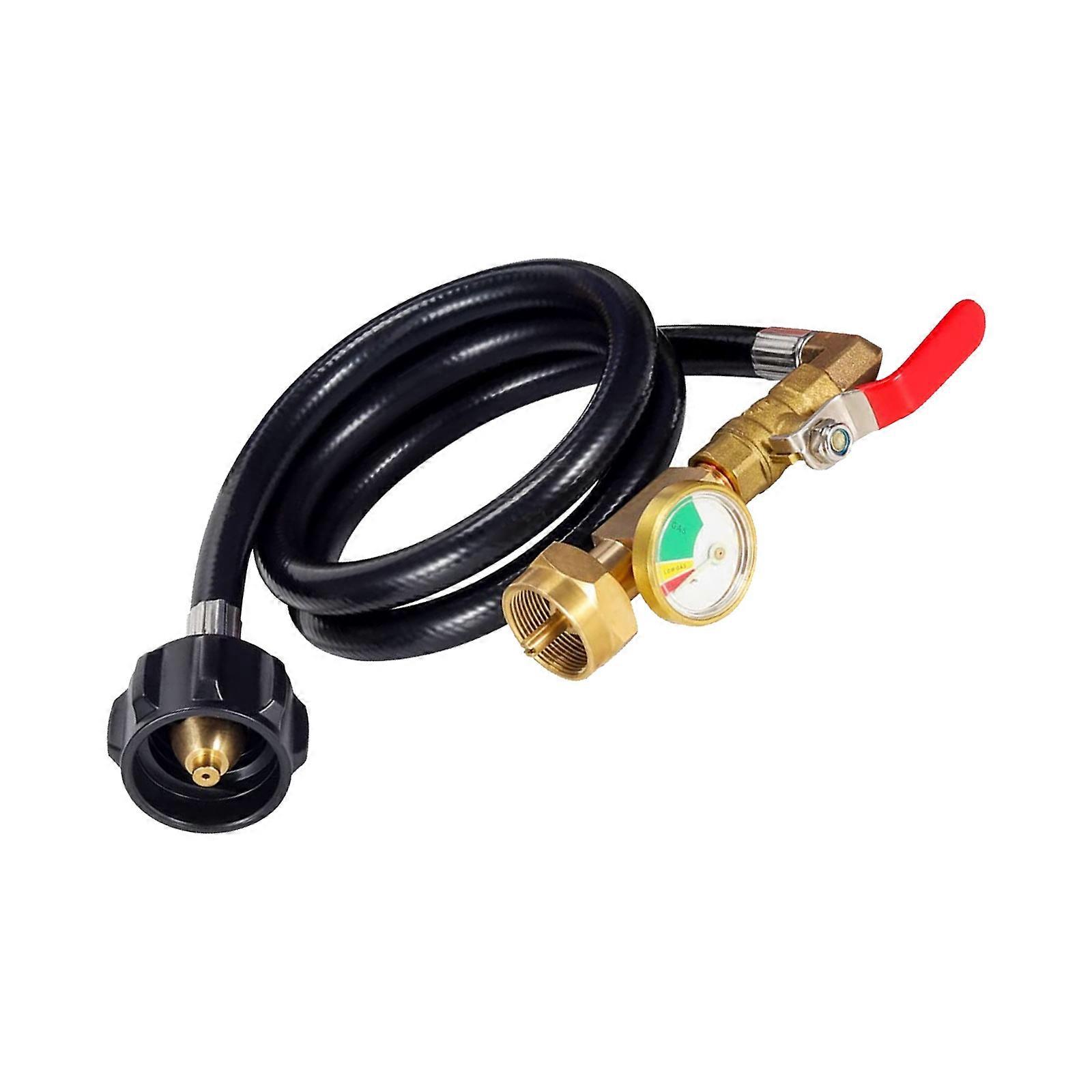 Professional C3H8 Transfer Hose 3FT With Light In Dark Measure And Control Gate For Gas Tube Resupply Multicolor