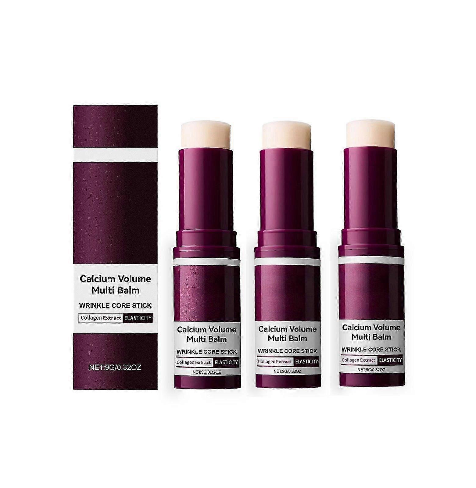 Calcium Multi Balm, Calcium Volume Multi Balm, Wrinkle Core Stick, Collagen Moisturing Stick, Anti-aging & Hydrating & Firming, Suitable for Eyes, Fac