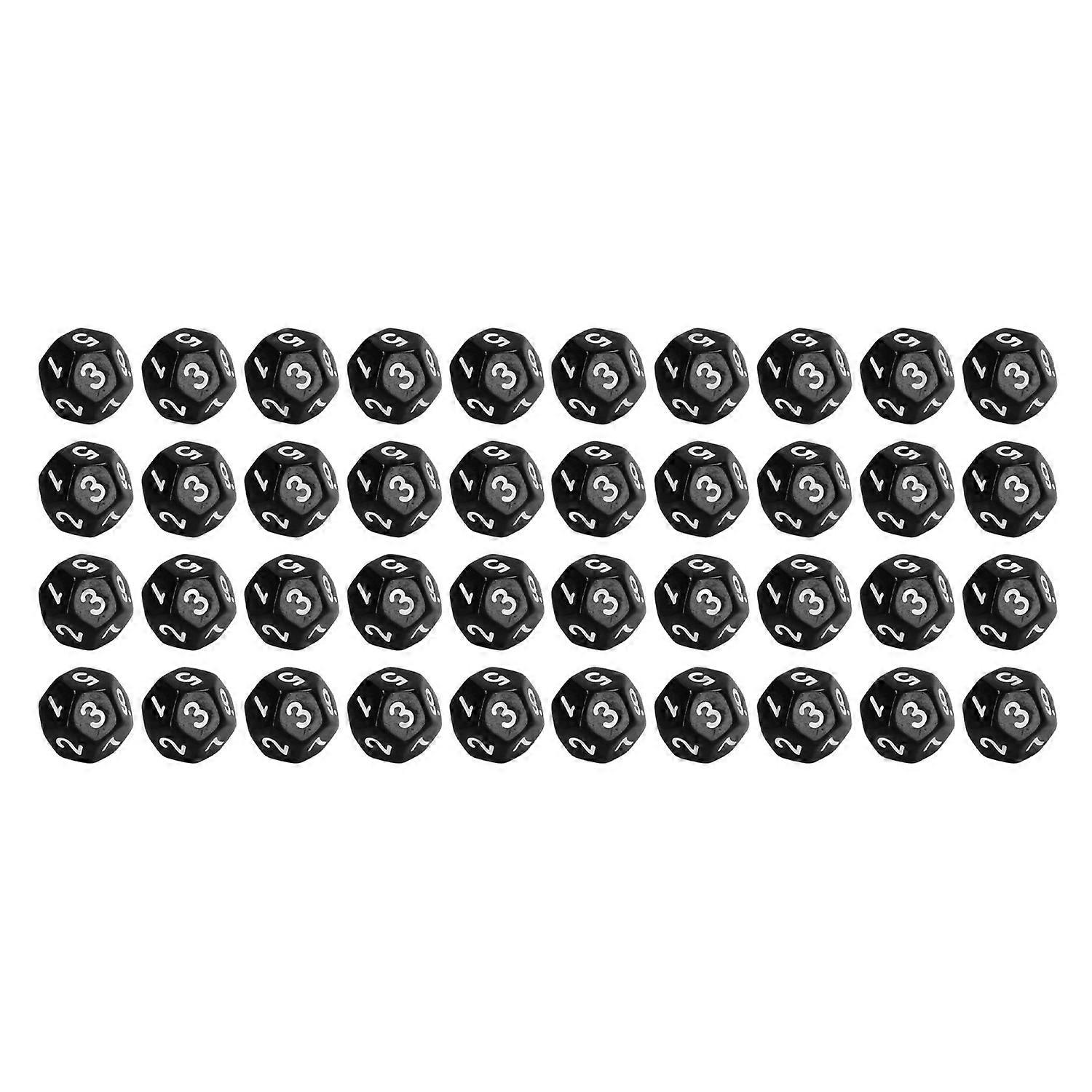 40Pcs 12 Sided Dice Set Polyhedral Dice for Family Party Board Game Pub Club Game Black