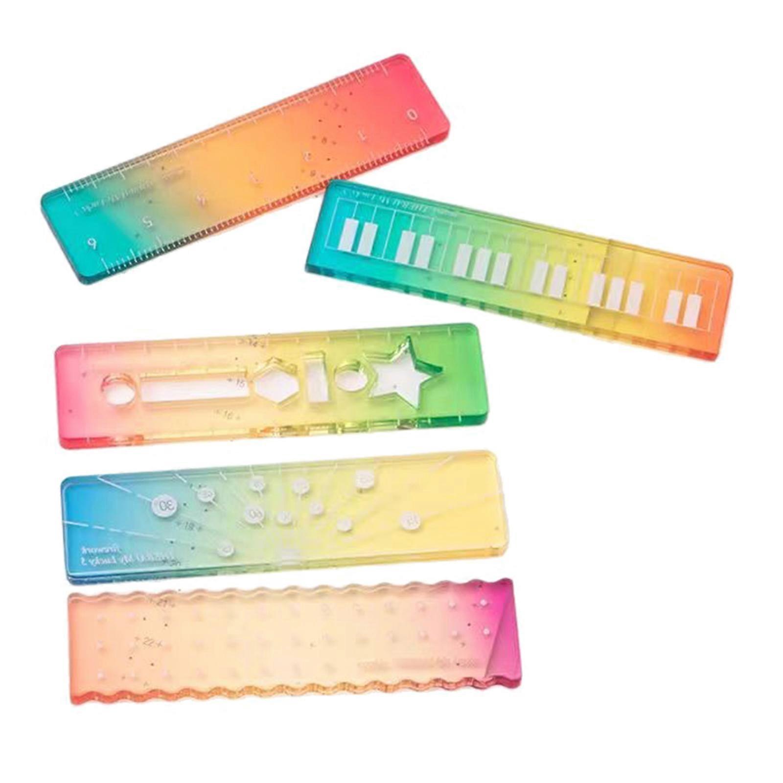 Travel Friendly Measuring Ruler Scale Tool With Compacts Design Perfect For Sketching Homework And Daily Office Use Multicolor