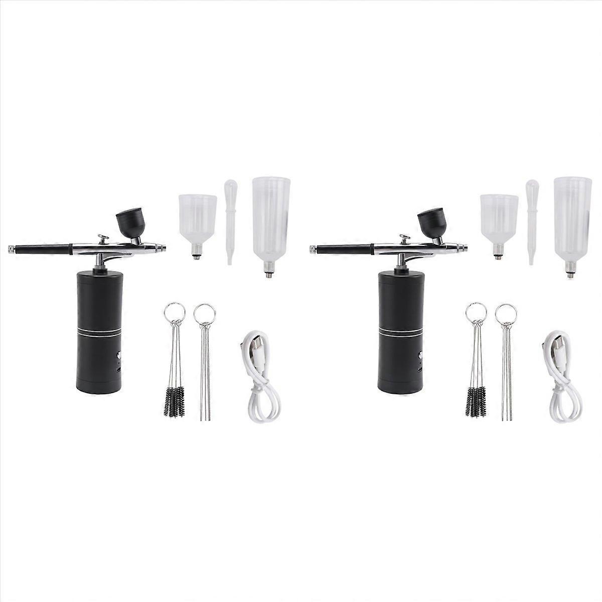 2X Airbrush Kit with Compressor Rechargeable Cordless Non-Clogging High-Pressure AirBrush Set