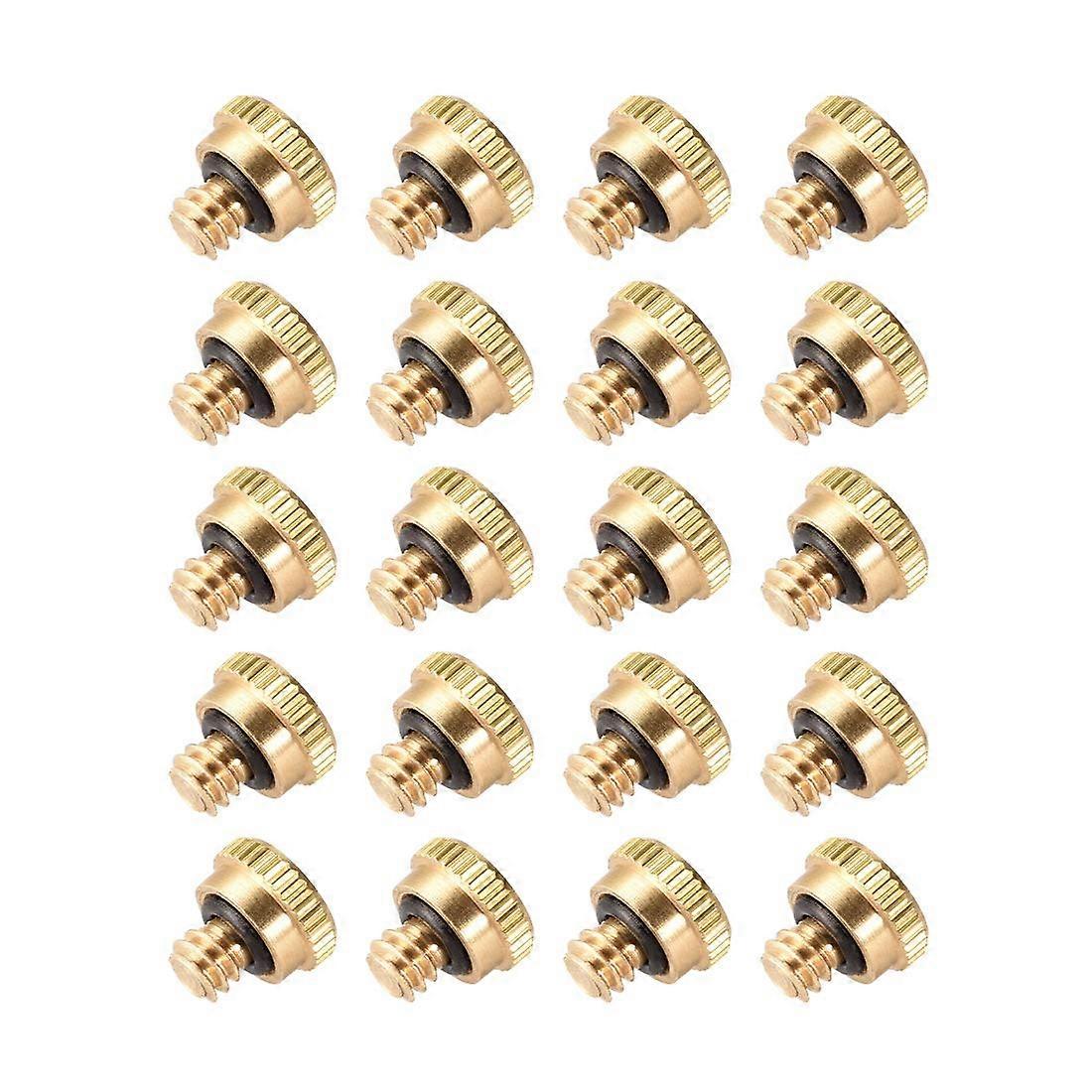 Misting Nozzle Plug Brass UNC1024 Thread for Outdoor Patio Cooling System, 20 Pcs, 9mm