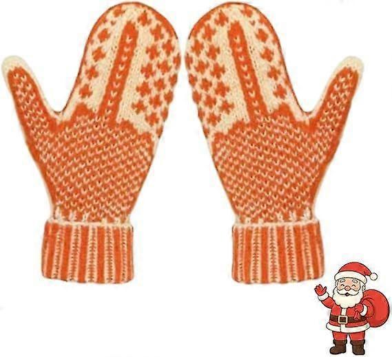 The Naughty List Vantar, Handstickade Dolda Långfingervantar, Varma Vintervantar för Damer Julfestvante