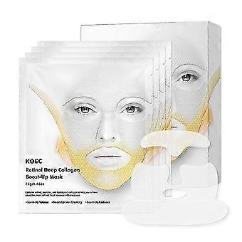 White Facial Mask 4-Piece Box Deep Hydration Collagen Treatment for Wrinkle Reduction and Skin Firming