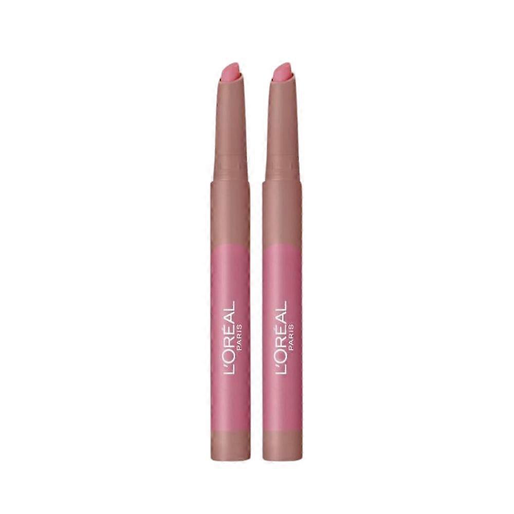 2 x L'Oreal Infallible Matte Lip Crayon - 102 Caramel Blondie