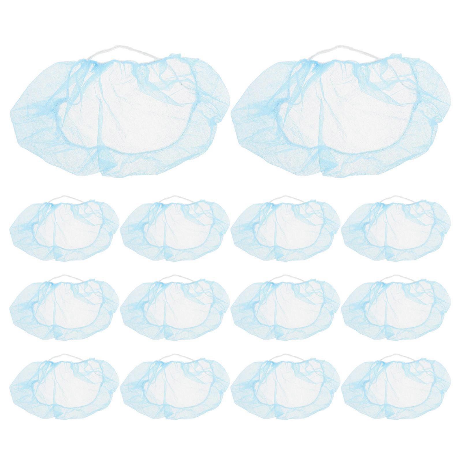 Disposable Beard Net Covers 100Pcs Non-Woven Fabric 7.9×4.3×0.0in Elastic Design for Industrial Use and Laboratories