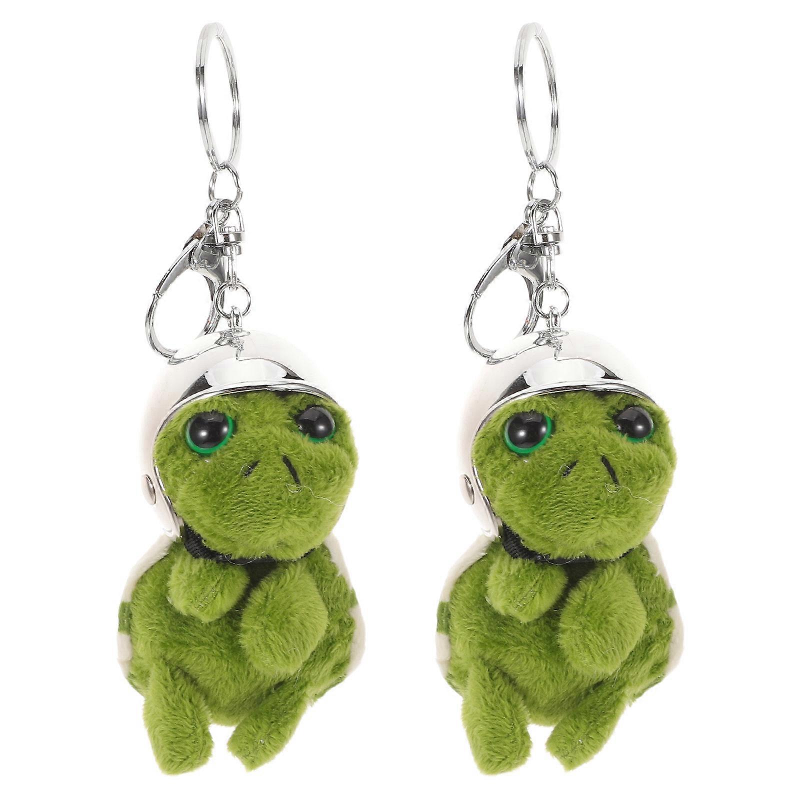 Turtle Keychain Plush Style for Decoration 2Pcs Cartoon Pendant