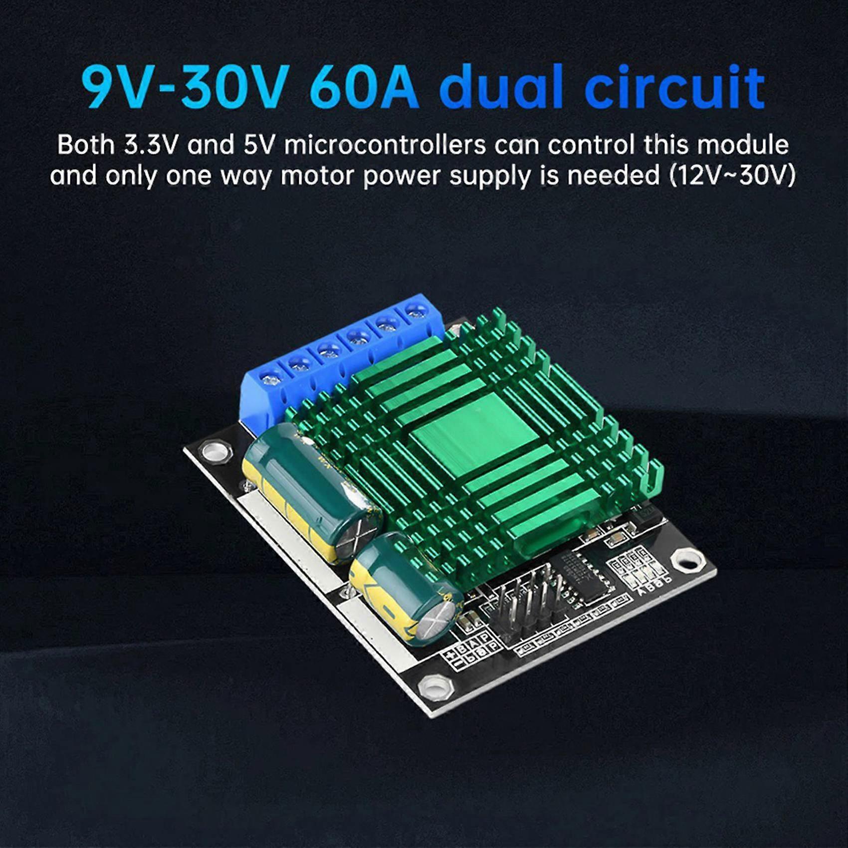 2X DC 9V-30V 60A 2Way PWM DC Motor Driver Module Speed Controller High Power H-Bridge Forward/Reverse Speed Adjustable