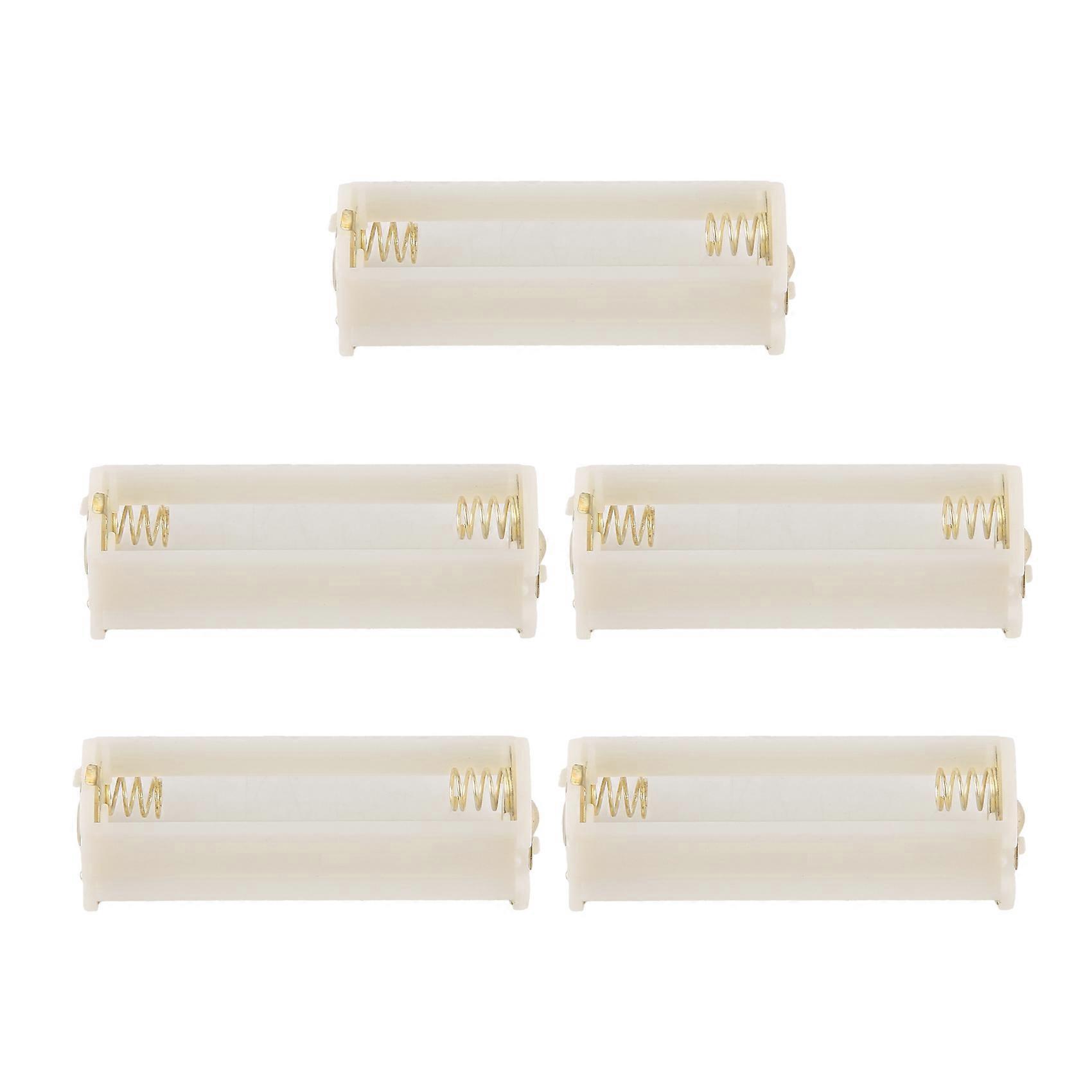 5Pcs Round 3x 1.5V AAA Battery Holder Case Box Container White