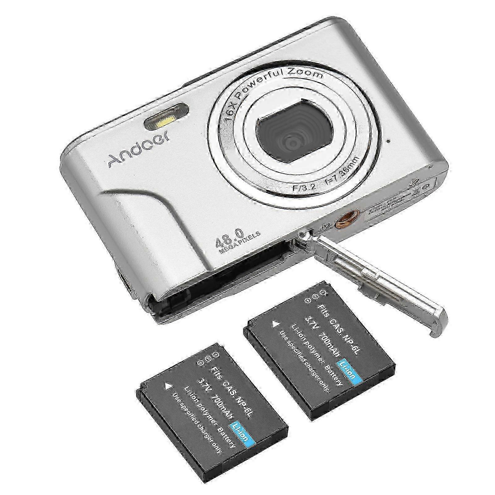48MP Digital Camera - 1080P, 16X Zoom, Autofocus, Face Detection, Portable & Lightweight w