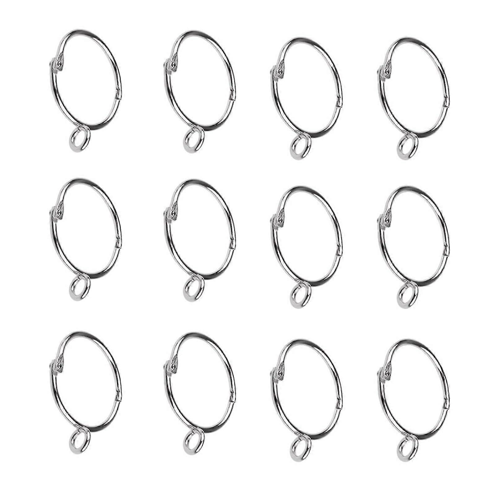 12pcs Metal Curtain Rings for 38mm Pole with Opening Design and Smooth Gliding
