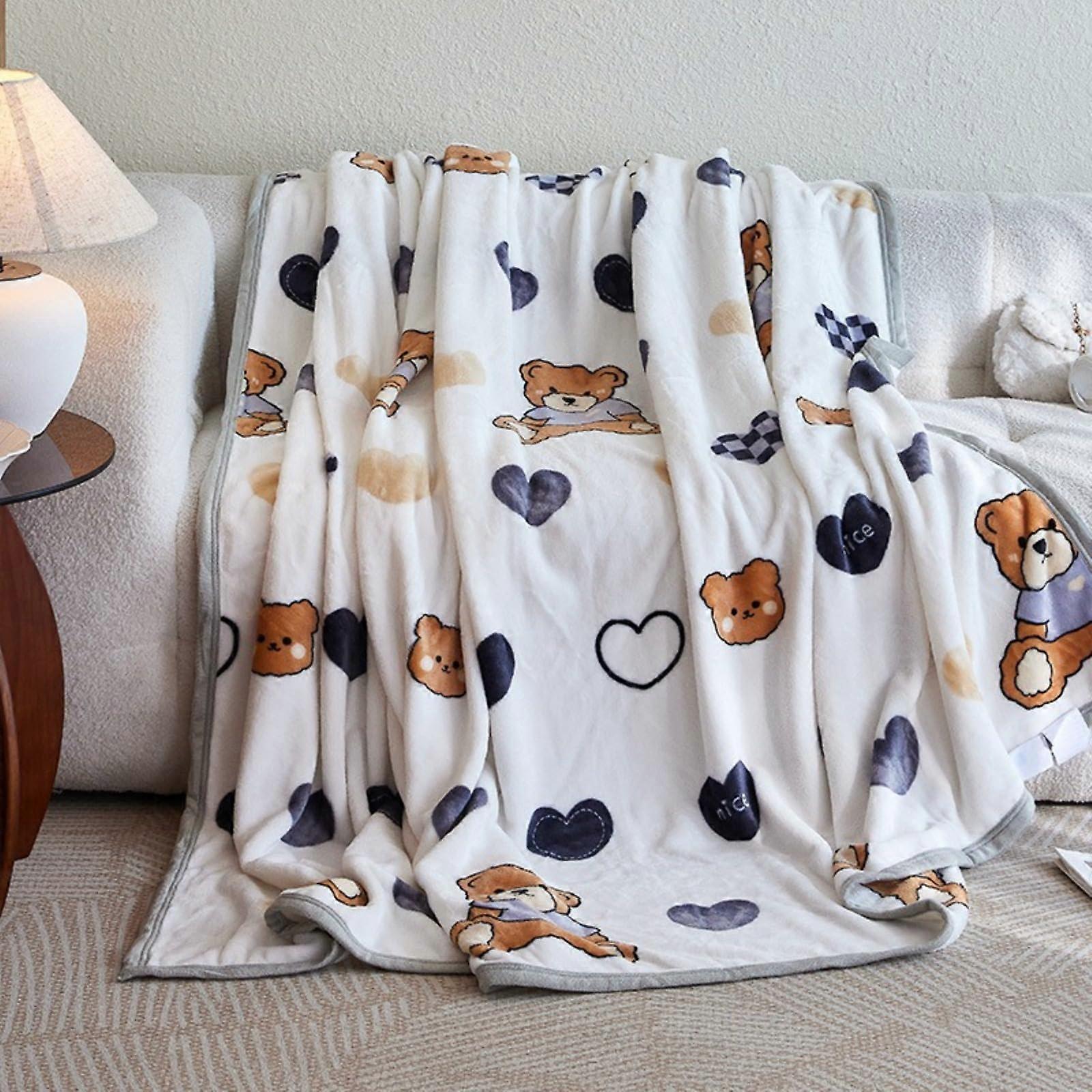 Warm Flannel Blanket for Winter Soft Coral Fleece Throw Lightweight and Durable