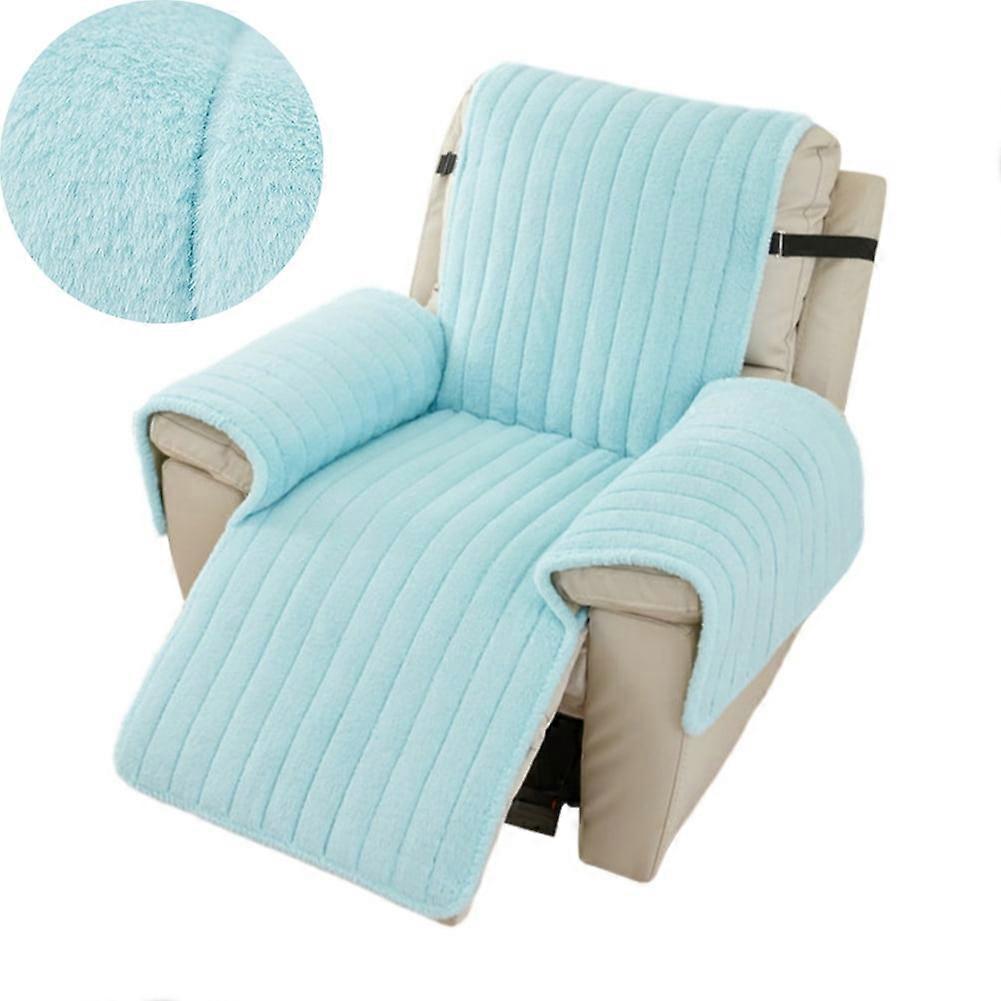 Fluffy Plush Recliner Slipcover, 23" Width, Washable Faux Fur Protector with Elastic Strap for Dogs & Kids