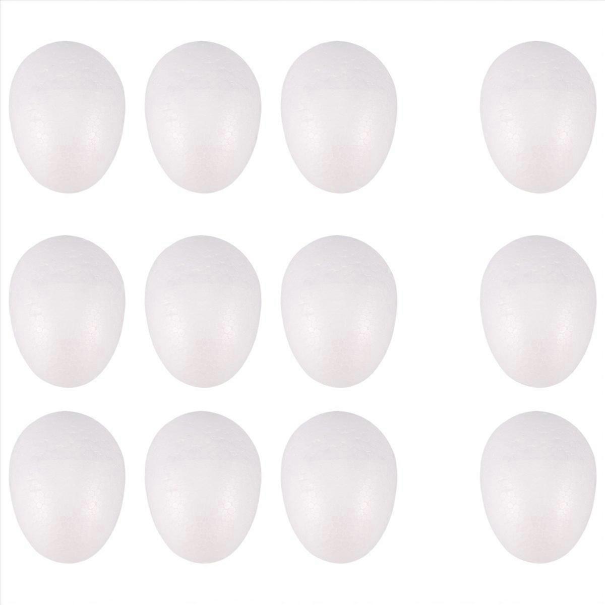 12 Pack 3 Inch Easter Foam Egg White Egg Craft Ball