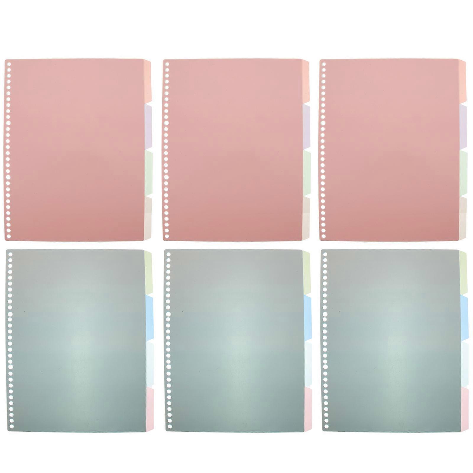 6 Sets Professional Binder Dividers Convenient Notebook Dividers Subject Tab Dividers