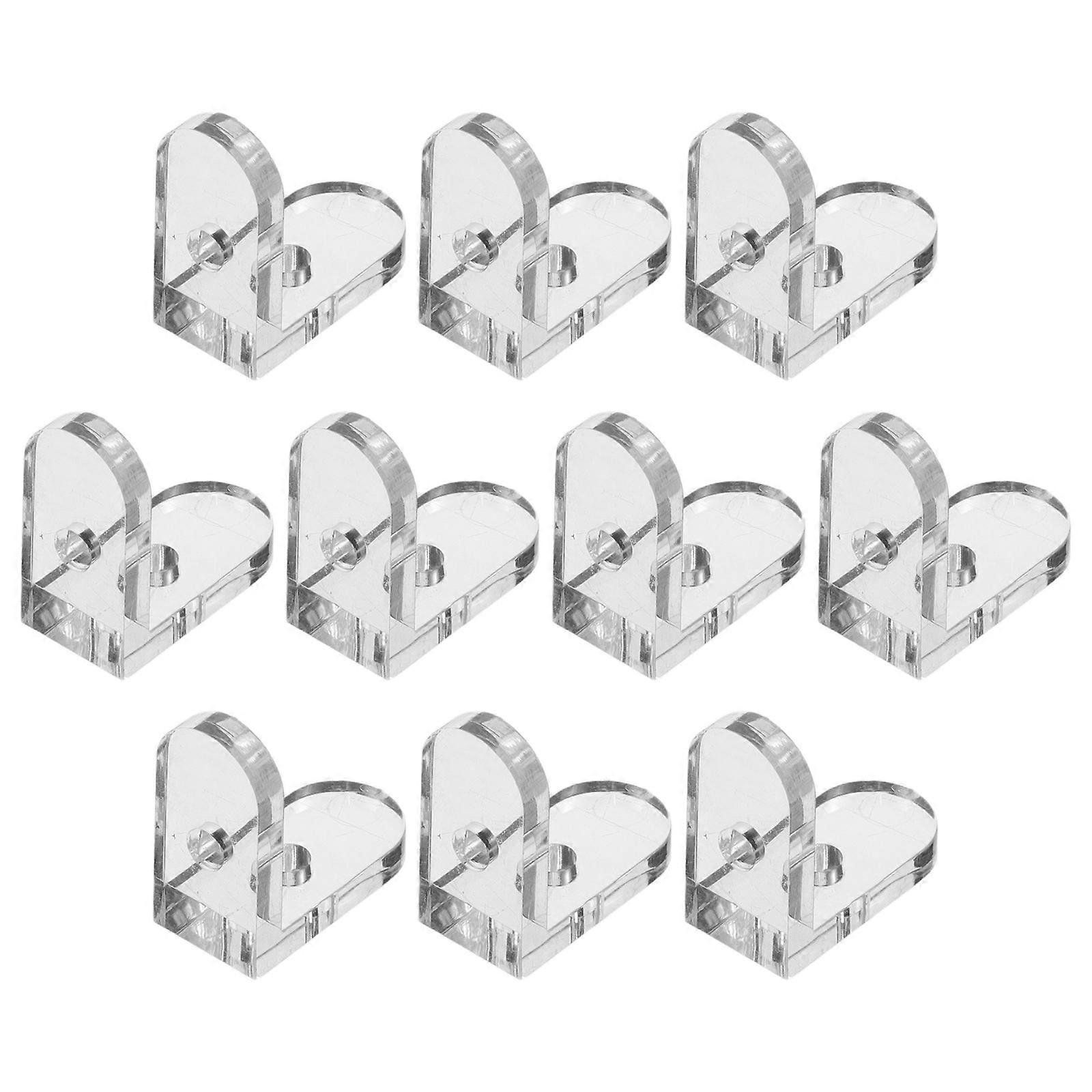 Clear Glass Corner Bracket L-Shaped Holder for Boxes 10Pcs Transparent