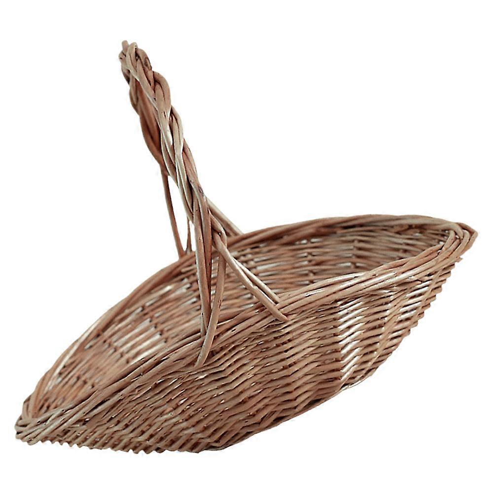 Rattan Vegetable Basket Handwoven for Storage 2Pcs Lightweight Design