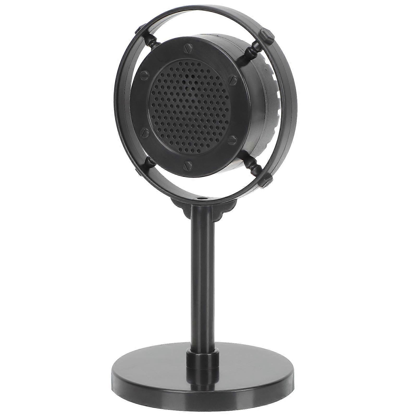 2Pcs Vintage Style Microphone Model Prop for Decoration Black