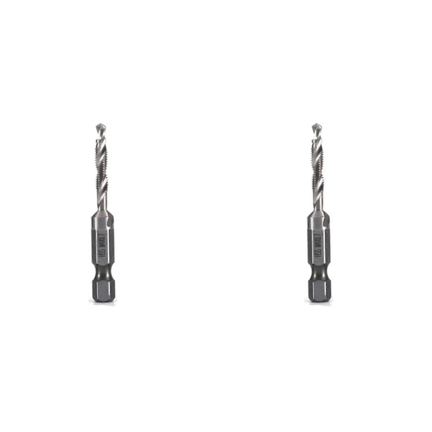 2pcs M4X0.7mm High-Speed Steel 4341 Titanium Plated Composite Tap Drill and Tap Integrated Machine Tap Open