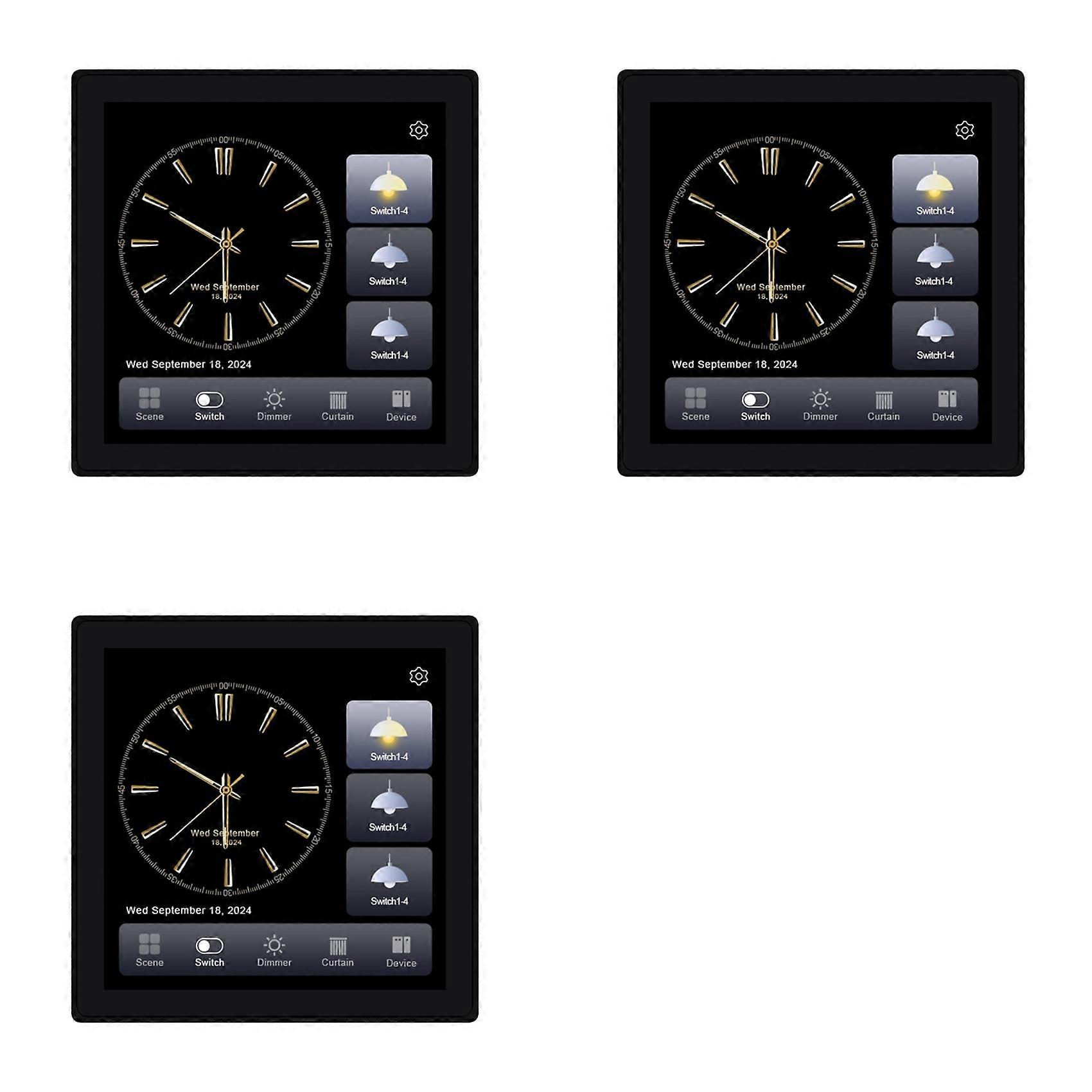 3X Tuya T3E Pro Smart Control Panel Switch Touch Screen Panel Switch Zigbee Intelligent Black