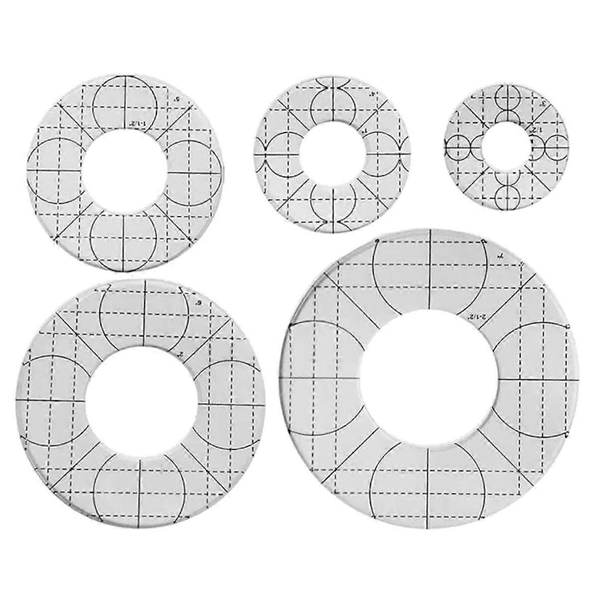 Acrylic Patchwork Ruler Set - 5PCS Sewing Multi Tool Quilting Templates Clothing Ruler Measurements