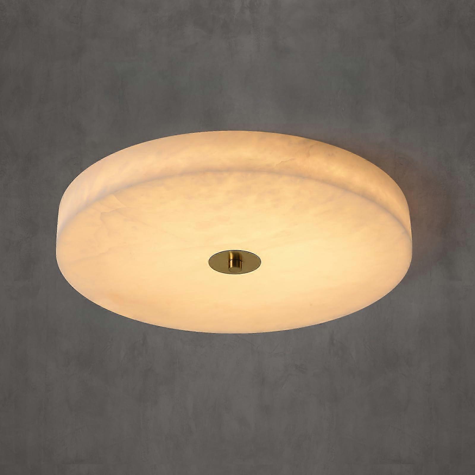 Alabaster Ceiling Light 11.8 Inch Round Flush Mount LED, Dimmable Warm Glow, Modern Elegant Design