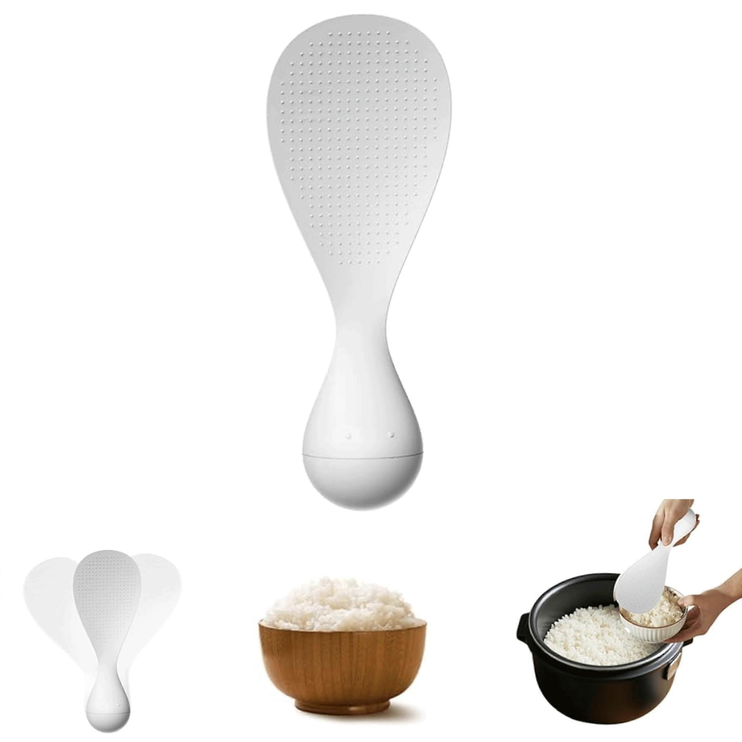 Rice Paddle Upright Hygienic Design Heat Resistant Non Stick Spoon Ergonomic Serving White
