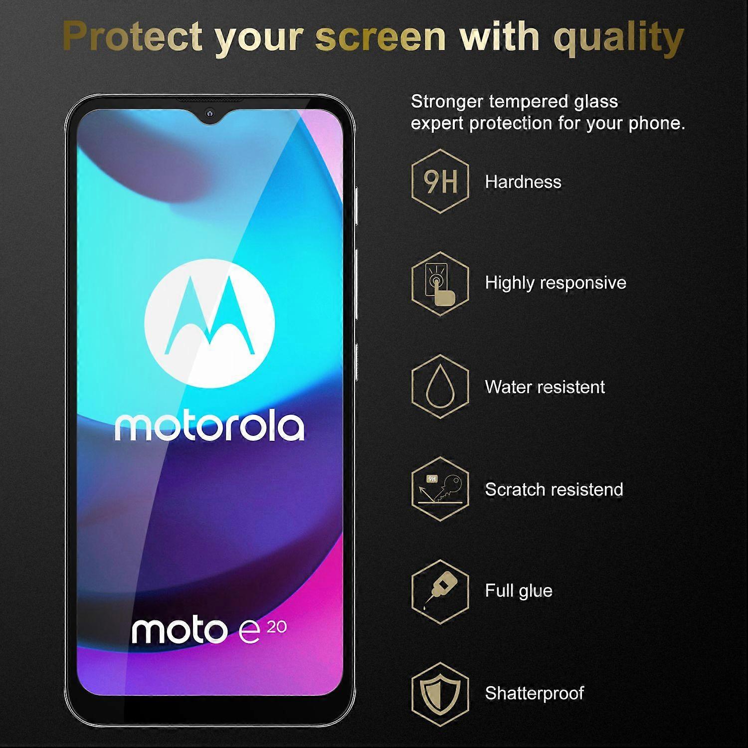 3x Tempered Glass Screen Protector compatible with Motorola MOTO E20 / E30 / E40