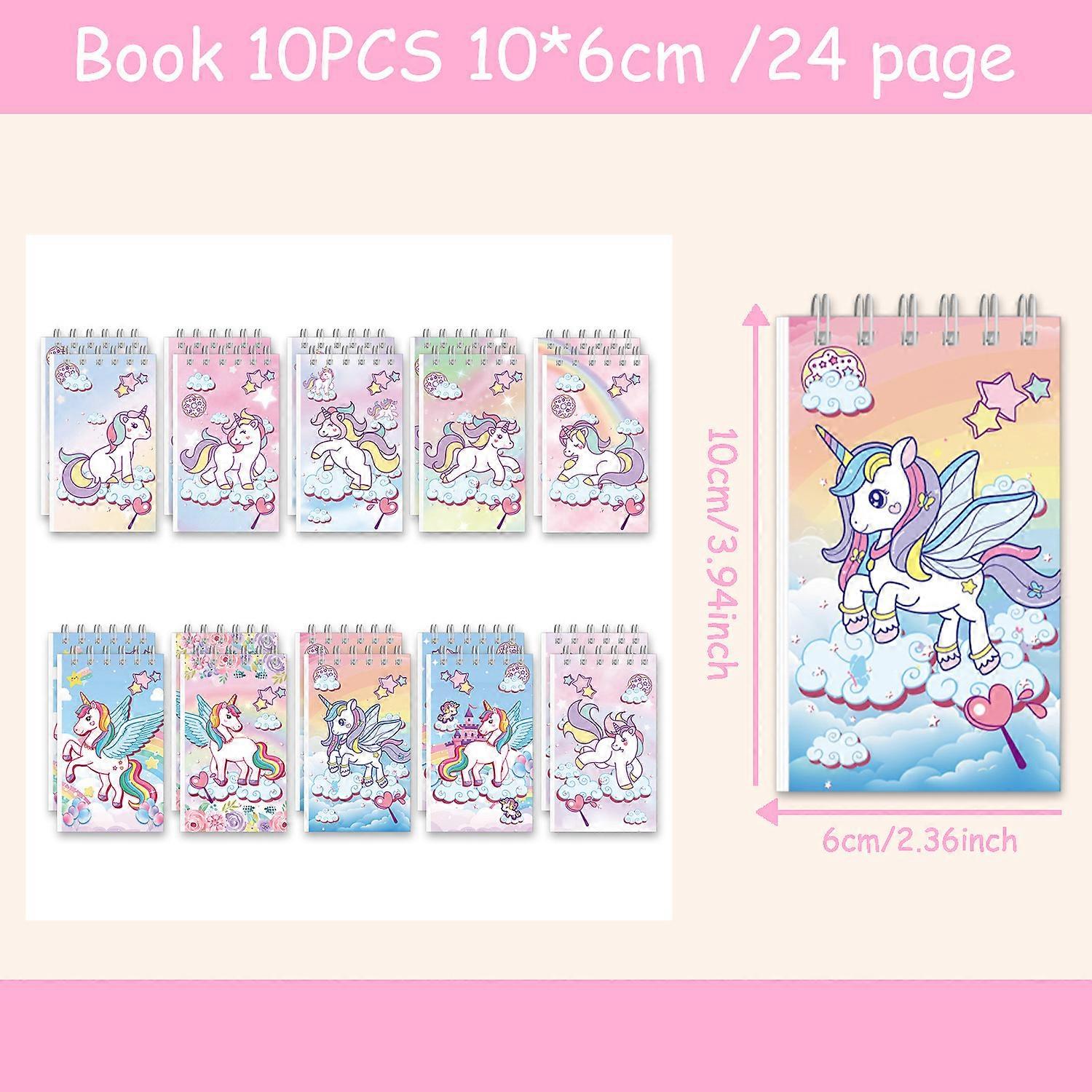 Unicorn-themed party notebook, student diary, rainbow horse party decorations quick reference book