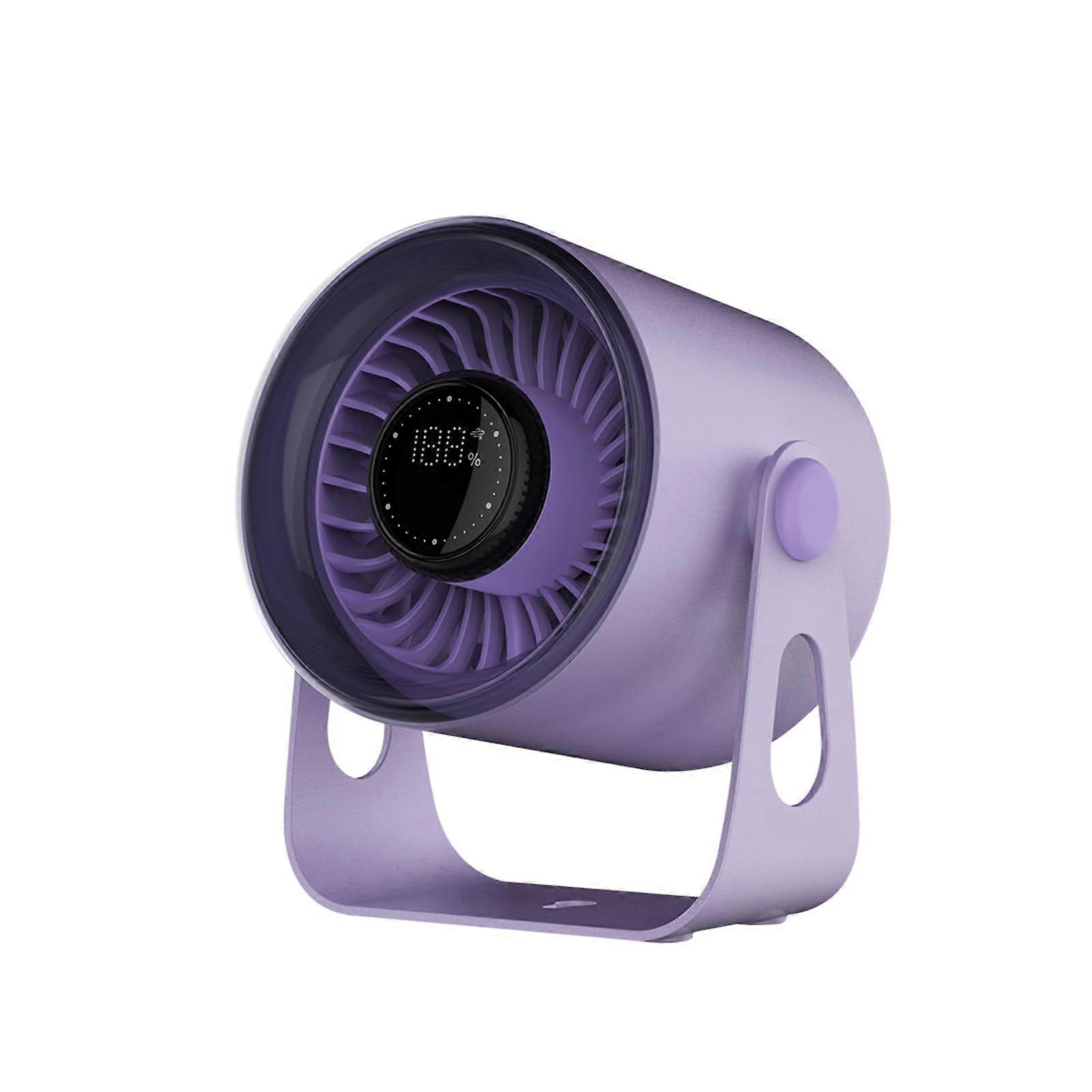 Portable Rechargeable Desk Fan with 100Speed Control, 3D Airflow, LED Display, WallMountable Violet