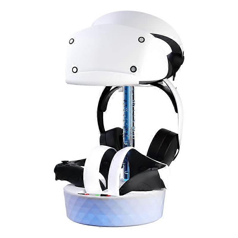 Charging Station for PSVR2 with Fast Magnetic Charge, RGB Lights and Headset Storage Stand