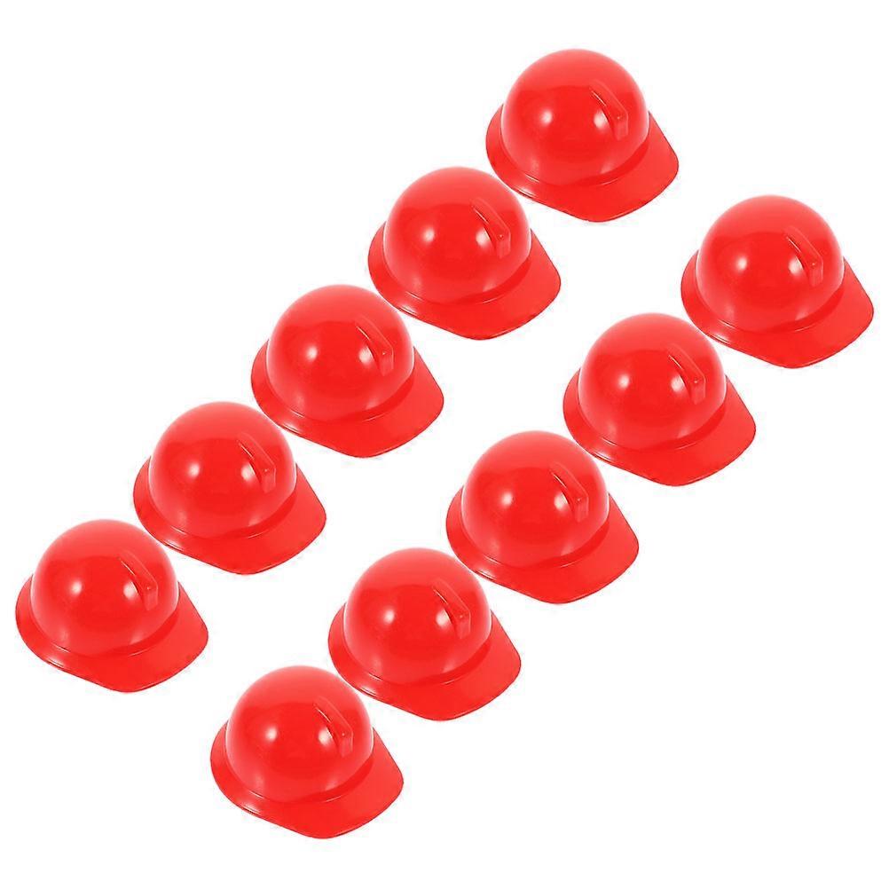30Pcs Mini Construction Cap Plastic Miniature for Decor