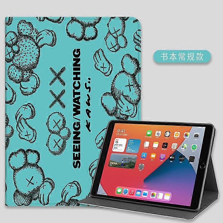 Capa para iPad 2019/2020/2021 de 10,2 polegadas, azul e verde, com desenho animado da Vila Sésamo.