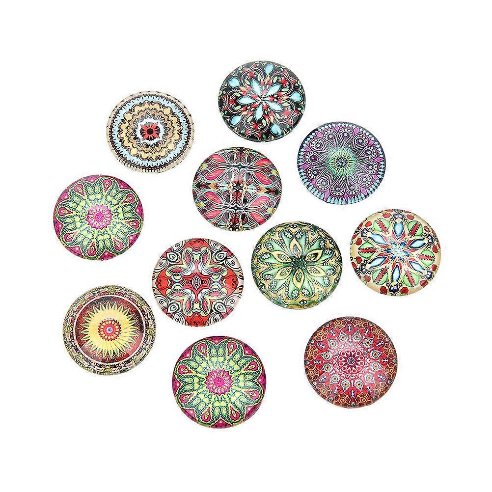 Colored Sunflower for DIY 20Pcs Round Glass Patterns Creative Craft Materials