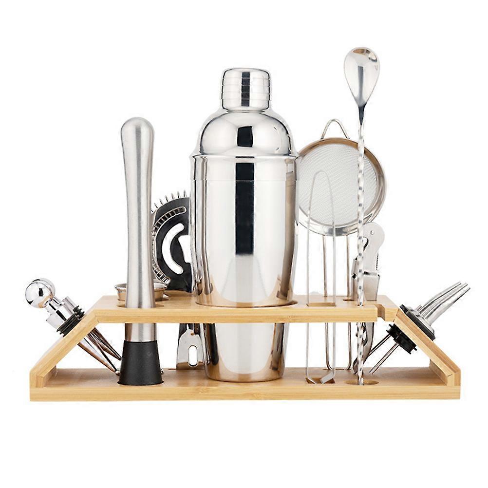 Bartender Kit Shaker Set Mixing Bar Accessories Silver Trapezoidal Professional Design 13Pcs